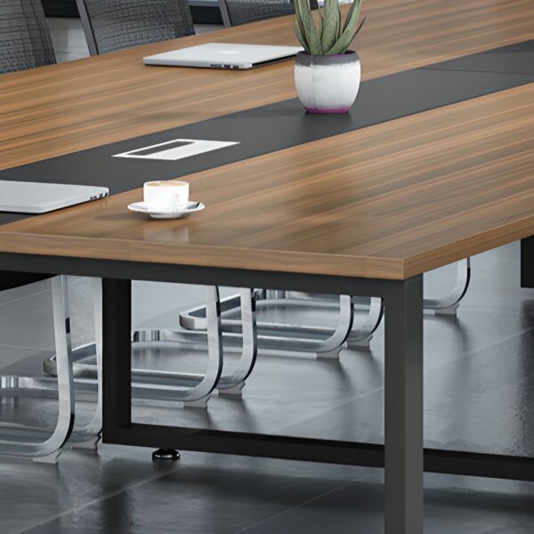 Rectangular Engineered Wood Boardroom Table with modern design, durable surface, and ample seating space for professional meetings.