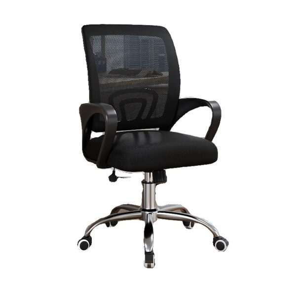 Ergonomic Upholstered Clerical Guest Chair with cushioned seat and backrest for comfort in an office setting.