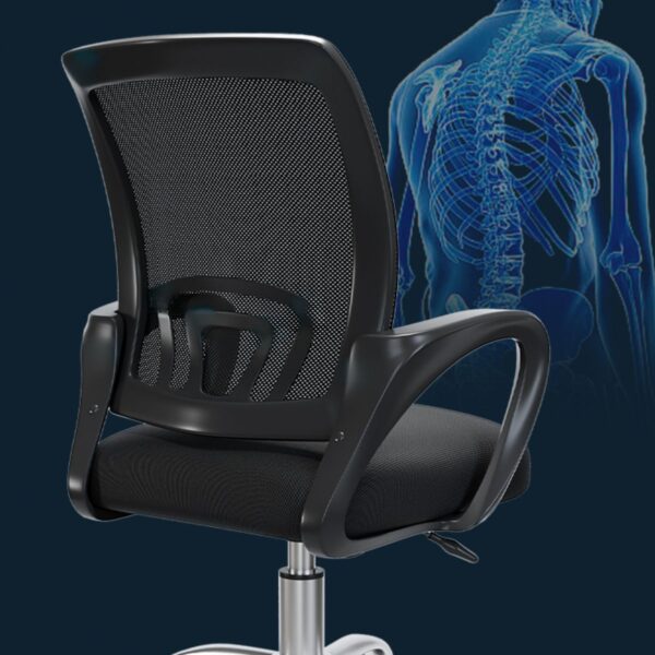 Ergonomic Upholstered Clerical Guest Chair with cushioned seat and backrest for comfort in an office setting.