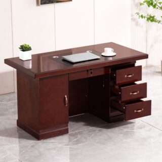 1200mm Modern Executive Writing Desk with a smooth wood top and sleek metal legs, offering ample workspace and built-in storage.