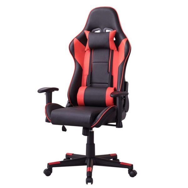 Trendy Leather Ergonomic Gaming Office Chair with adjustable armrests and backrest.