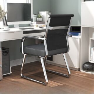 Ergonomic Mesh Upholstered Office Desk Chair with breathable mesh backrest and adjustable armrests.