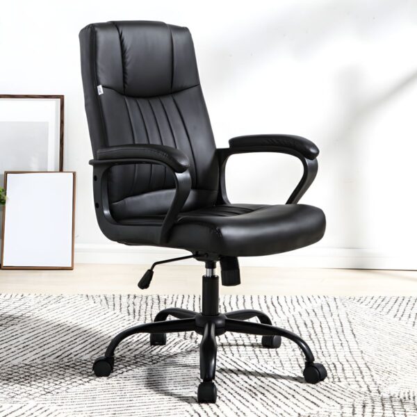 High Back Executive Leather Office Chair in a modern office setting.