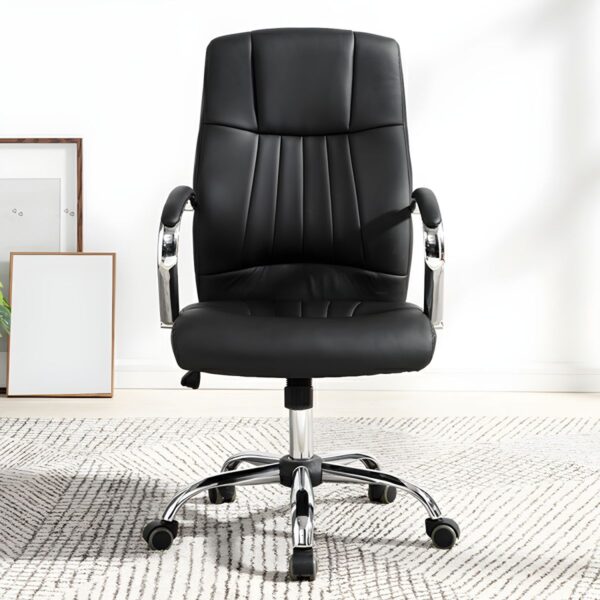 High Back Executive Leather Office Chair in a modern office setting.