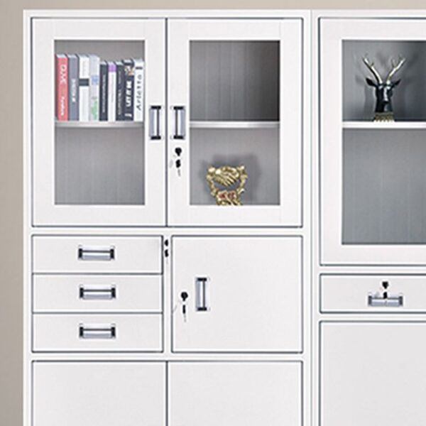 2-Door Metallic Office Safe Cabinet in a contemporary office setting.