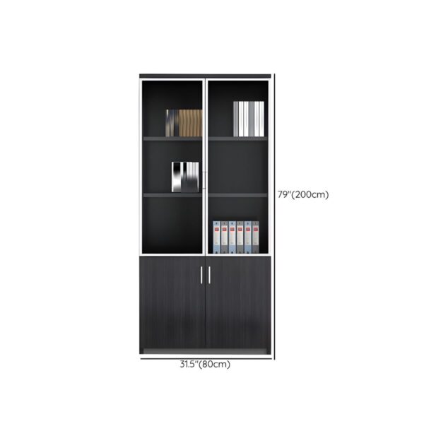 2-Door Wooden Office Storage Cabinet with adjustable shelves and a sleek, modern design for office organization.