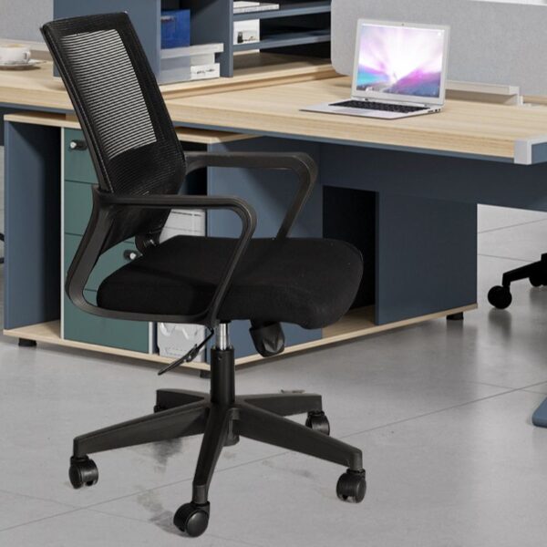 Ergonomic Medium Back Office Chair with breathable mesh back and adjustable armrests.