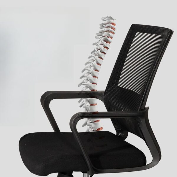 Ergonomic Medium Back Office Chair with breathable mesh back and adjustable armrests.