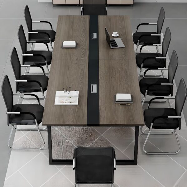 Upgrade your meeting environment with the 2.4 Meters Office Boardroom Table, where style meets practicality for a seamless work experience.