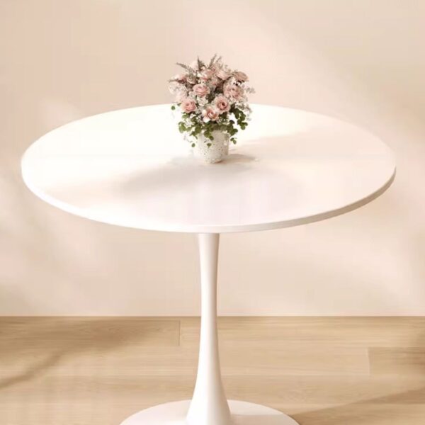 Simple Modern Round Dining Table with sleek finish and minimalist design, perfect for contemporary dining spaces.