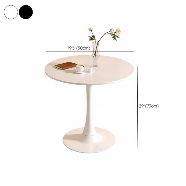 Modern Chalk White Round Dining Table with sleek minimalist design and sturdy base.