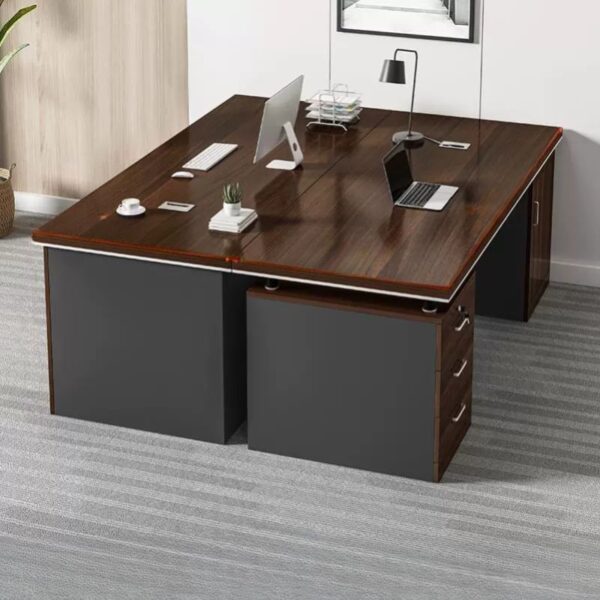 1400mm Casual Rectangle Wooden Studying Desk with spacious surface and wooden finish in a modern home office setting.