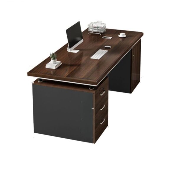 1400mm Casual Rectangle Wooden Studying Desk with spacious surface and wooden finish in a modern home office setting.