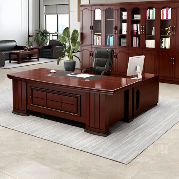 1800mm L-shaped Executive Office Table with spacious work surface and modern design.