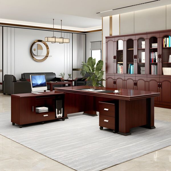 1800mm L-shaped Executive Office Table with spacious work surface and modern design.