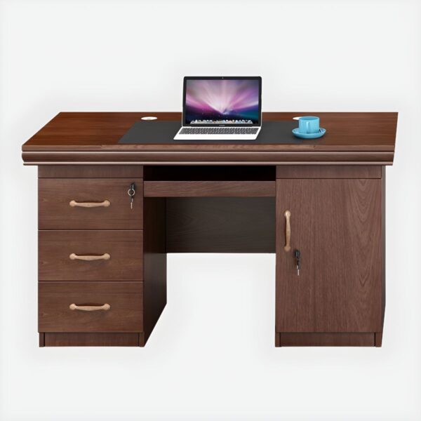 Add style and security to your workspace with the 120cm Boss Office Desk with Drawers and Lock, offering ample storage and a sleek, professional design.