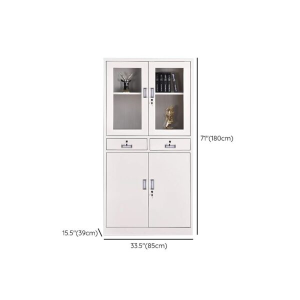 2-Door Steel Storage Cabinet with lockable drawers and adjustable shelves for versatile organization.