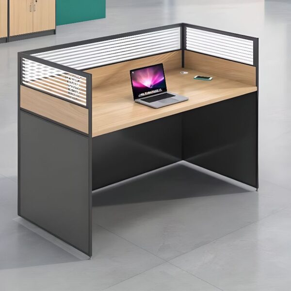 One Seater Modular Office Study Workstation with spacious desk surface and built-in cable management, ideal for modern workspaces.