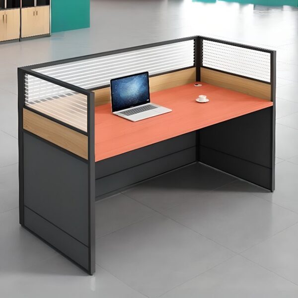 One Seater Modular Office Study Workstation with spacious desk surface and built-in cable management, ideal for modern workspaces.