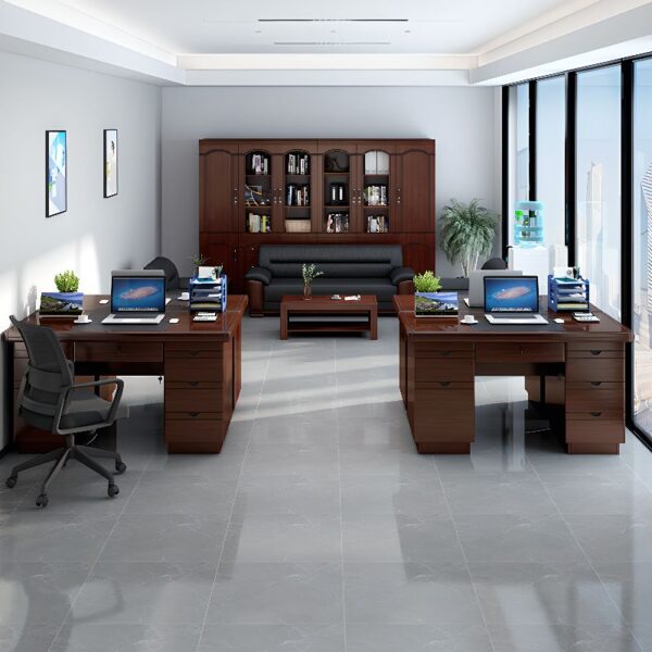 120cm Executive Boss Pedestal Computer Desk with storage drawers and sleek design, perfect for professional office use.