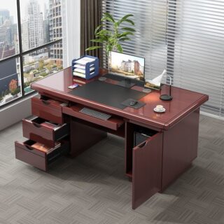 A 1400mm executive wooden boss writing desk featuring a sleek, polished surface with a modern, minimalist design.