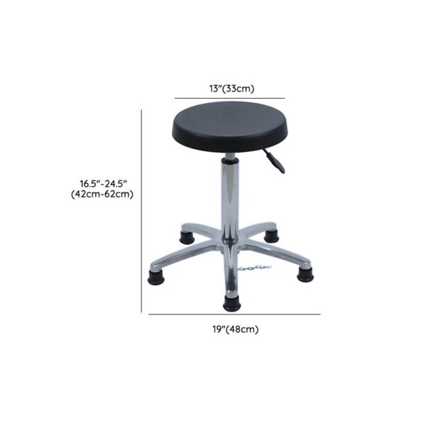 A stylish black calfskin round bar stool with a minimalist design, featuring a padded seat and sturdy metal base, perfect for modern kitchens, bars, or lounges.