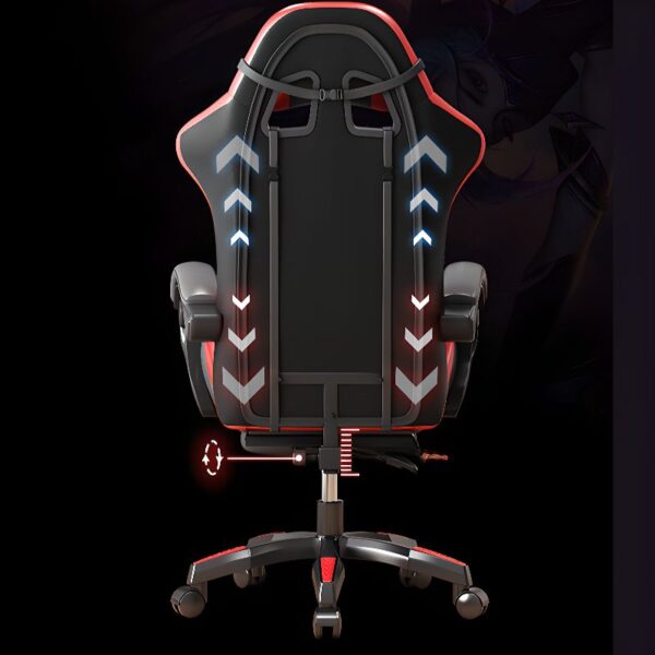 Ergonomic Gaming Chair with Lumbar Support, adjustable height and tilt, designed for comfort during long gaming sessions.