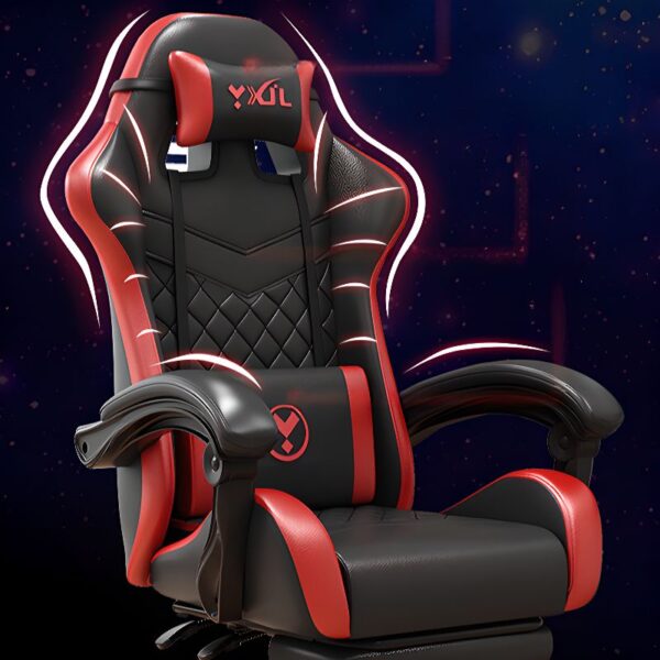 Ergonomic Gaming Chair with Lumbar Support, adjustable height and tilt, designed for comfort during long gaming sessions.