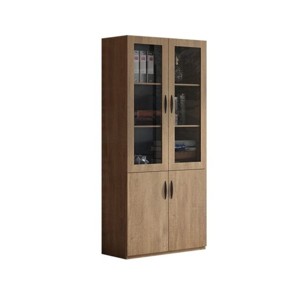 Modern 2-Door Wooden Office Storage Unit with adjustable shelves for efficient office organization and a sleek, contemporary design.