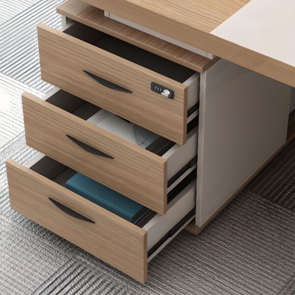 1400mm Executive Wooden Home Office Study Desk with spacious surface and built-in drawers.