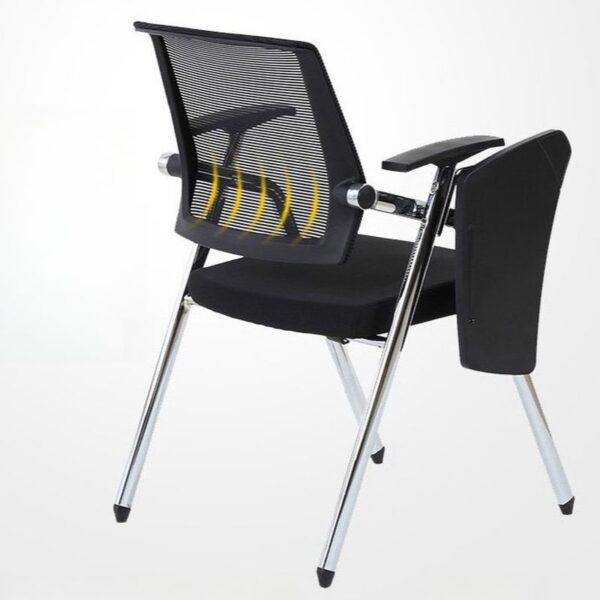 Trendy Foldable Mesh Steel Office Chair with breathable backrest and steel frame, ideal for home or office use.