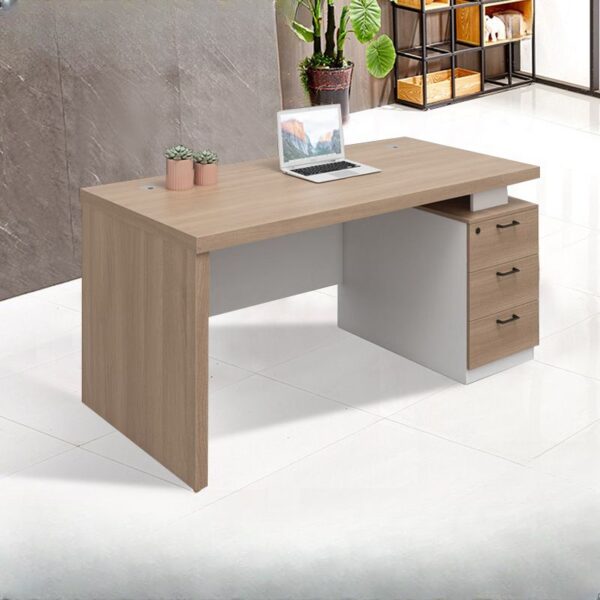 1400mm Modern Reclaimed Wood Computer Desk with spacious surface, natural wood finish, and sturdy construction.