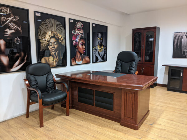 1800mm Mahogany Boss Executive Office Table in a professional office setting.