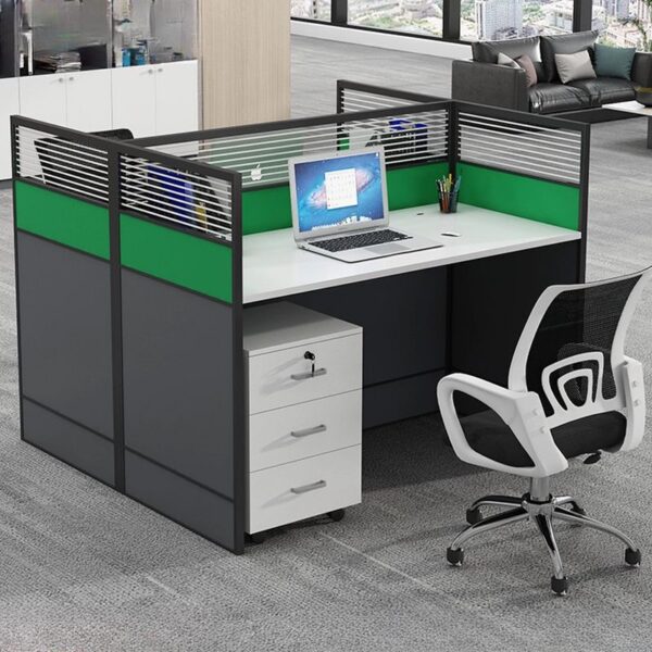 2-Way Modular Square Office Workstation with flexible configuration options and durable design.