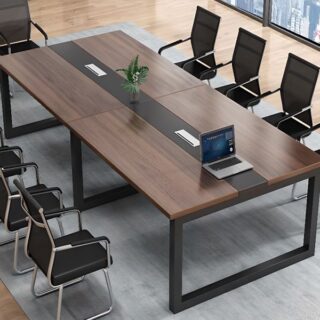 The 8-10 Seater Modern Boardroom Table offers a spacious and stylish solution for corporate meetings and events, bringing elegance and functionality to your workspace.