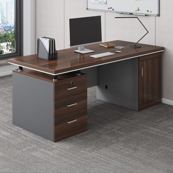 1400mm Computer Desk with Locking Drawer, featuring a spacious work surface, sturdy frame, and secure storage for documents.