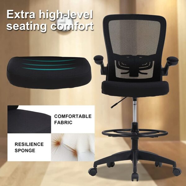 High Reception Office Counter Seat with cushioned upholstery and durable frame, designed for modern office spaces.