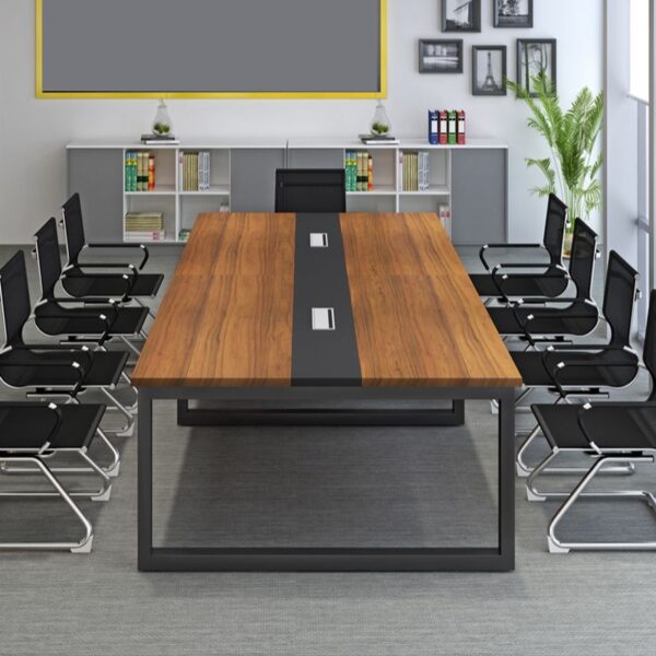 2400mm Modern Boardroom Office Table with sleek design, spacious surface, and built-in cable management, ideal for meetings and conferences.