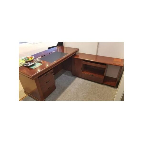 2 Meters Directors Executive Office Table in a contemporary office setting, featuring wood and metal accents.