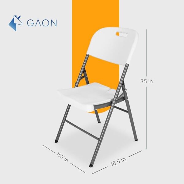 White Patio Foldable Stackable Chair with modern design and weather-resistant frame.