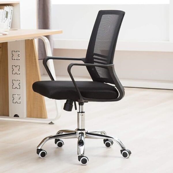 High Back Adjustable Swivel Office Chair with padded armrests and ergonomic design.