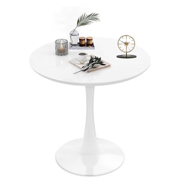 Round Tabletop Marble Dining Table with elegant veining and a polished finish, perfect for adding sophistication to any dining room.