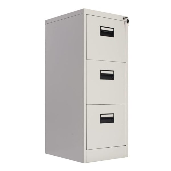 3-Drawer Steel Office Lockable Cabinet with secure locking drawers and sleek, modern design.