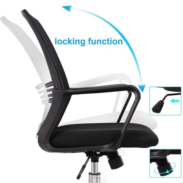 High Back Adjustable Swivel Office Chair with padded armrests and ergonomic design.