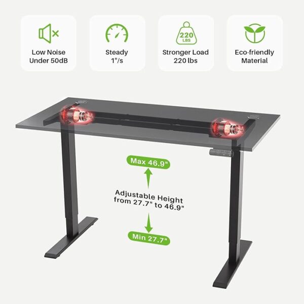 1400mm Height Adjustable Computer Table with motorized height control, sleek design, and ample workspace.