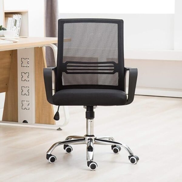 High Back Adjustable Swivel Office Chair with padded armrests and ergonomic design.