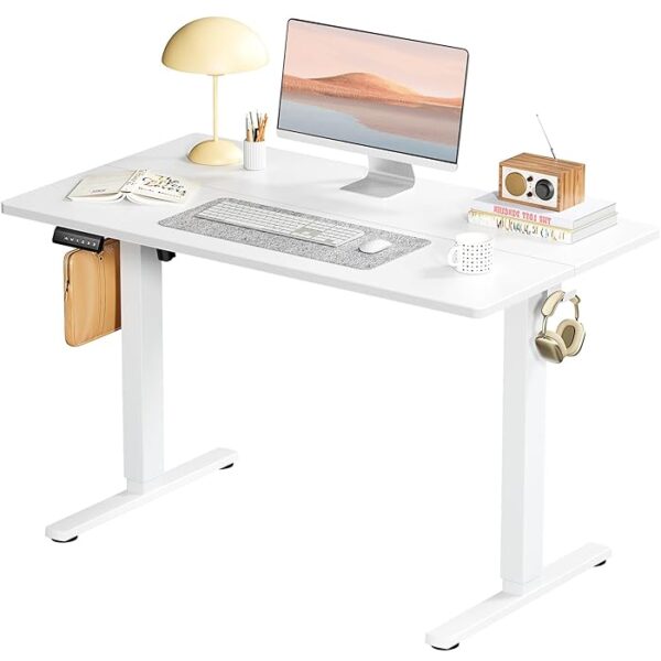 "Electric standing desk height adjustable with ergonomic design and smooth motor for effortless height transitions."