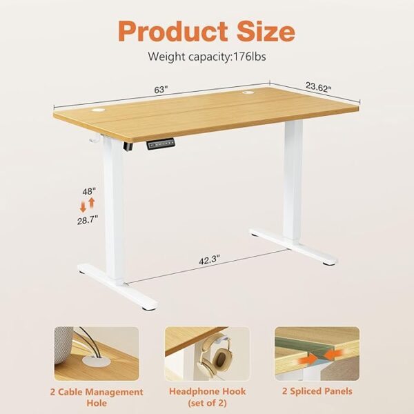 1200mm Electric Adjustable Standing Desk with a spacious tabletop and electric height adjustment mechanism.