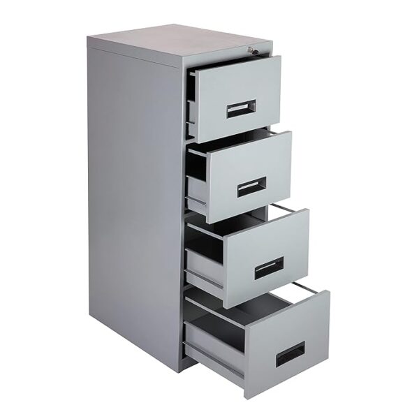 4 Drawer Metal File Storage Cabinet with Lock, offering secure storage and smooth access for office documents.