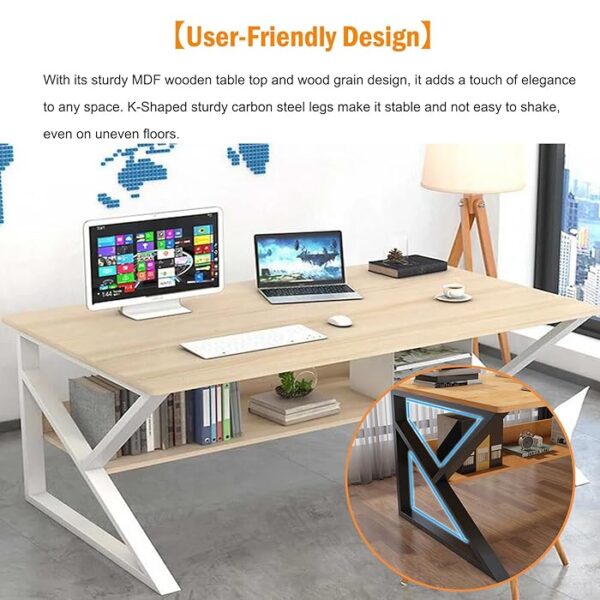 1200mm Ergonomic Study Computer Office Desk with spacious work surface and modern design, ideal for home offices and study areas.